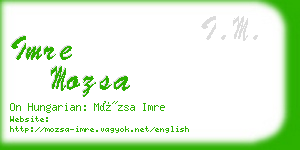 imre mozsa business card